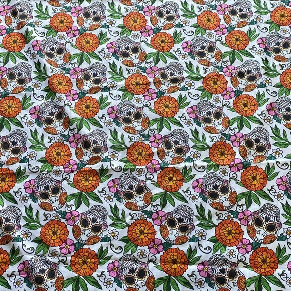 Day Of The Dead Rectangular Tablecloth Sugar Skull Floral Pattern Table Decor - Picture 2 of 9